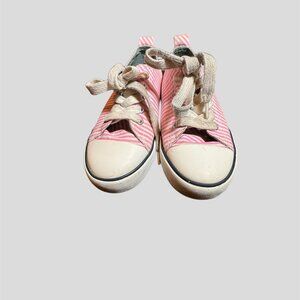 Polo by Ralph Lauren size 13 pink and white stripe sneakers